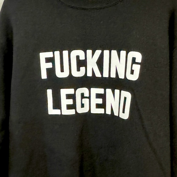 High End Black & White DEPARTURE Effing Legend Crew Sweatshirt Unisex M MINTY - Picture 3 of 5